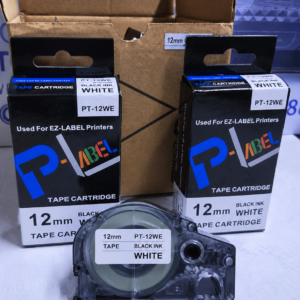 Compatible Casio Label Cartridge Tape 12mm PT-12WE Black on White