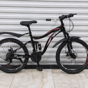 RESET 26 Inch Full Suspension Mountain Bike Black with Shimano Shifters