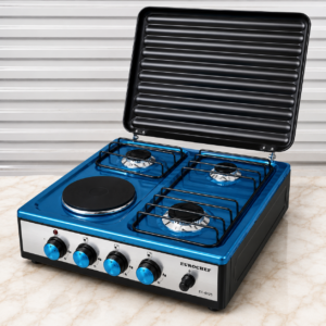Eurochef EC-6025 Table Top Cooker with 3 Gas Burners and 1 Electric Hot Plate