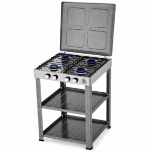 Eurochef 4 Burner Gas Cooker with Storage Shelves
