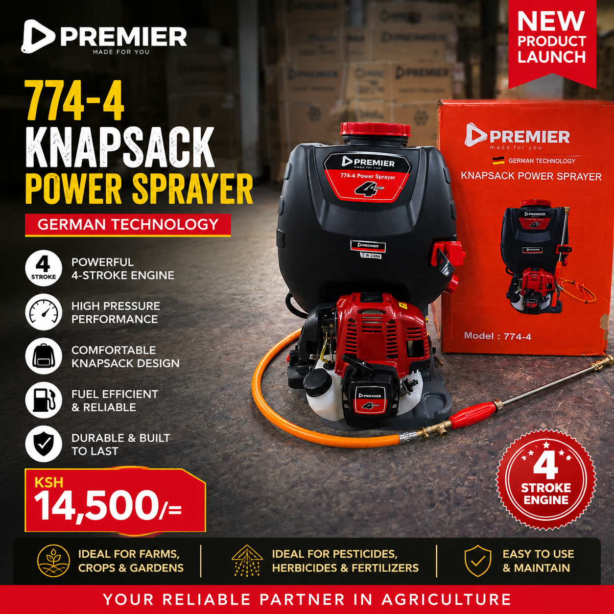 Premier 774-4 Knapsack Power Sprayer 4-Stroke Engine