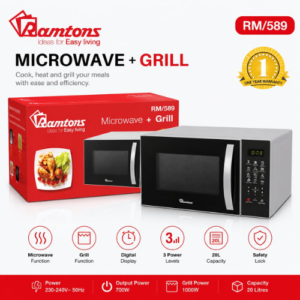 Ramtons 23L Digital Microwave with Grill RM/589 Black & Silver