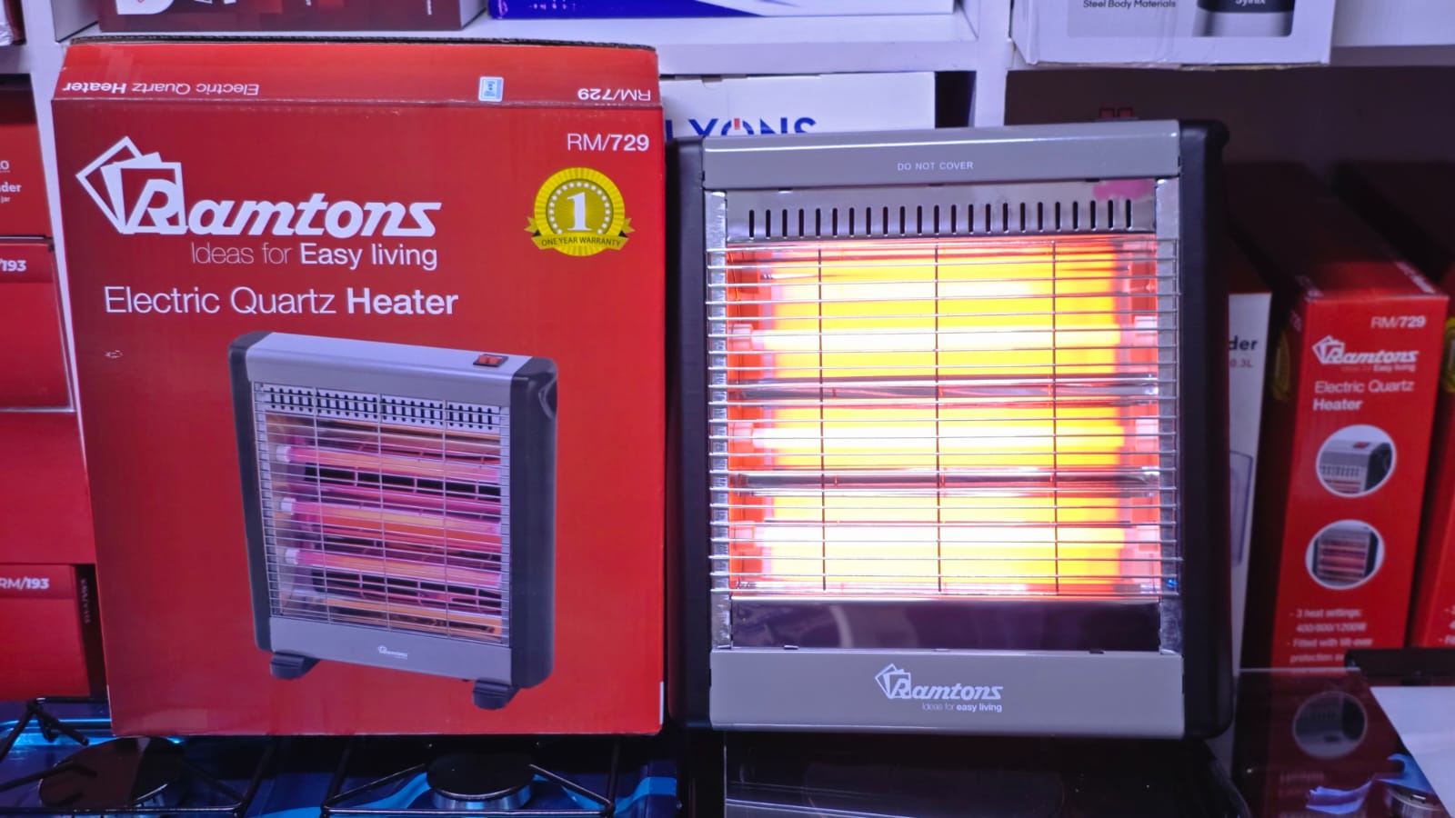 Ramtons RM/729 Electric Room Heater 1200W with Tilt-Over Protection
