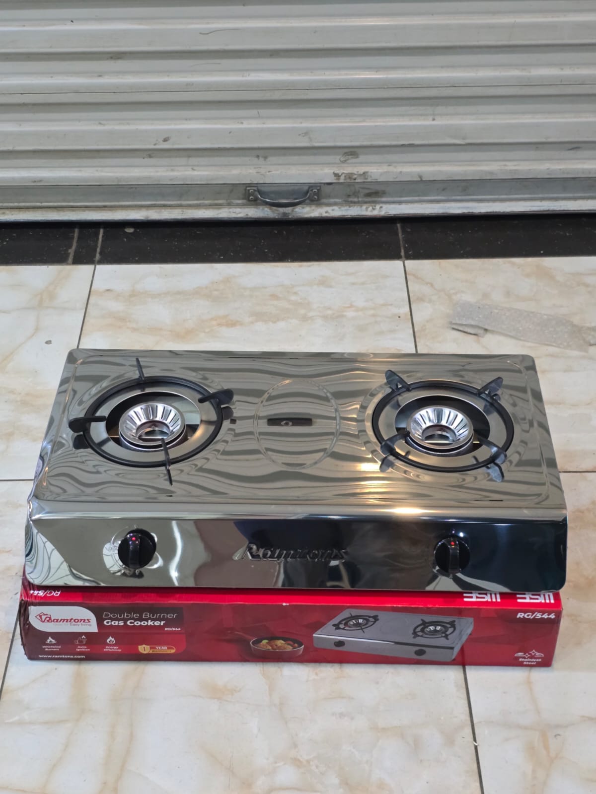 Ramtons 2 Burner Stainless Steel Gas Cooker RG/544 Table Top Gas Cooker