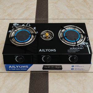 Ailyons 3-Burner Infrared Glass Top Gas Cooker
