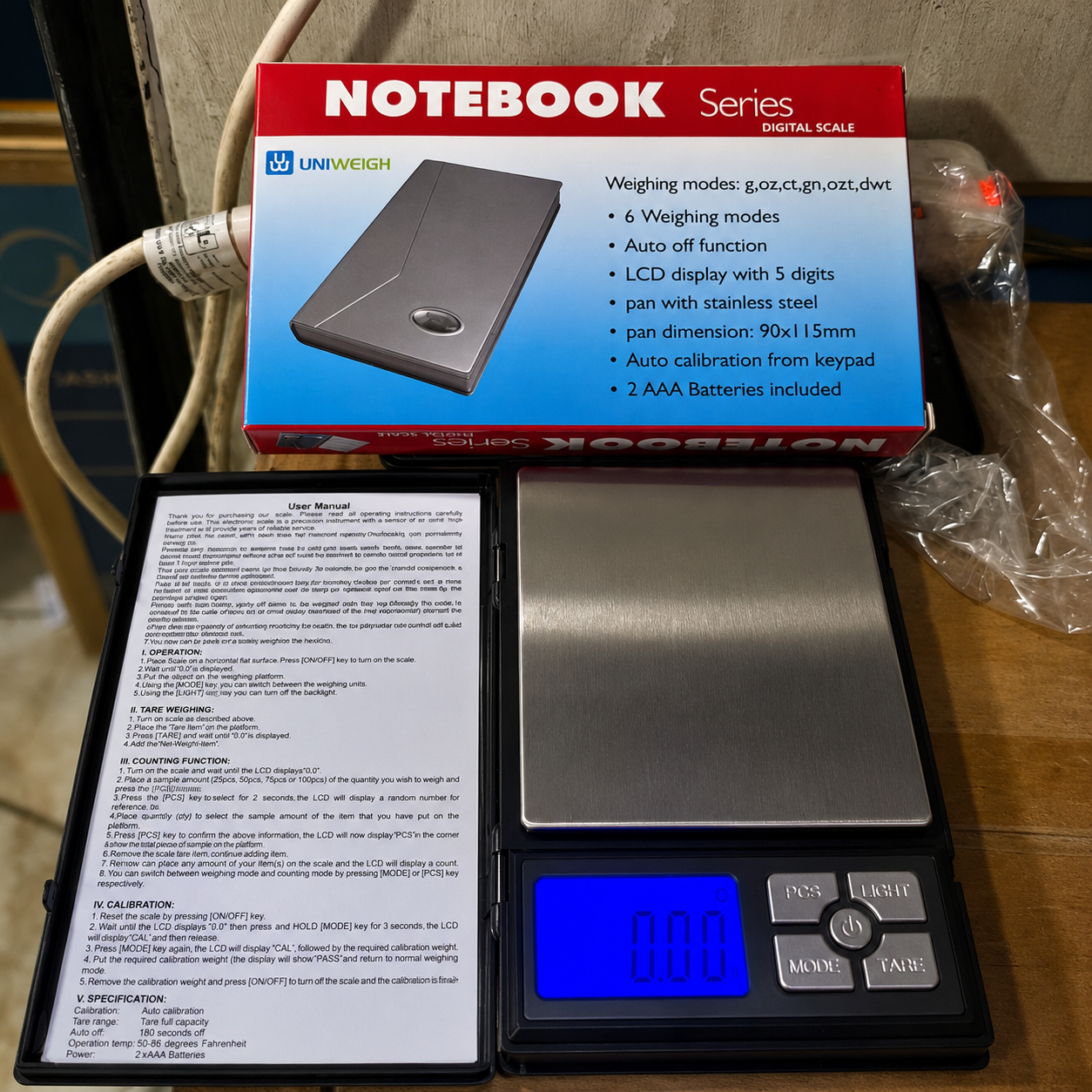Notebook Digital Pocket Scale with PCS Function 500g