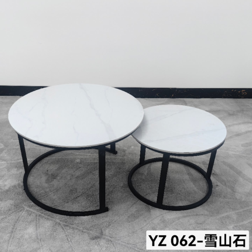 Marble Nesting Coffee Table Set YZ 062 Black Frame