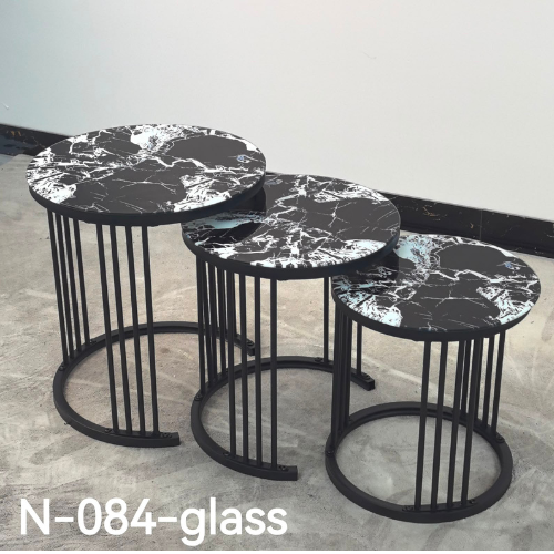 3-in-1 Executive Nesting Table Set N-084 Glass