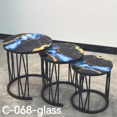 3-in-1 Executive Nesting Table Set C-068 Glass
