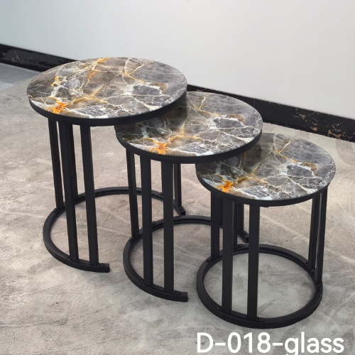 3-in-1 Executive Nesting Table Set D-018 Glass