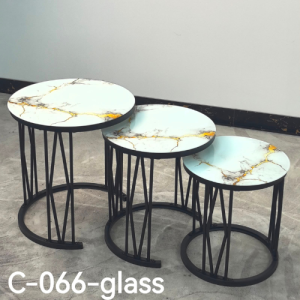 3-in-1 Executive Nesting Table Set C-066 Glass