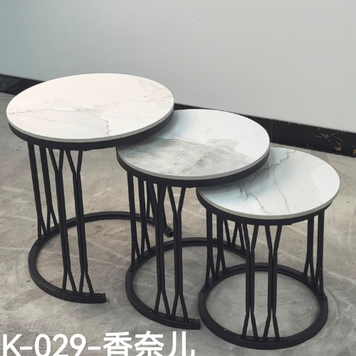 3-in-1 Executive Pure Marble Nesting Table Set K-029 Chanel