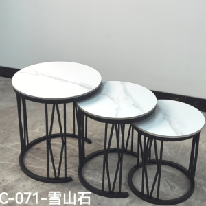 3-in-1 Executive Pure Marble Nesting Table Set C-071