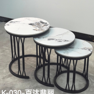 3-in-1 Executive Pure Marble Nesting Table Set K-030