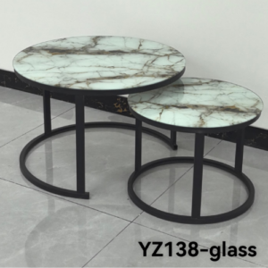 Nesting Coffee Table Glass Effect Set of 2 YZ138-Glass