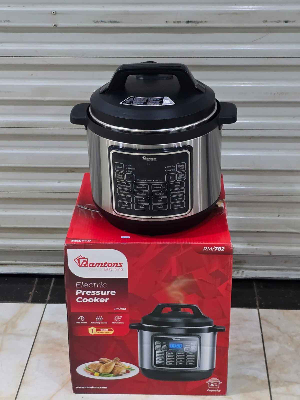Ramtons 8L Electric Pressure Cooker RM/782 1200W Digital Multi-Function Cooker with Stainless Steel Inner Pot