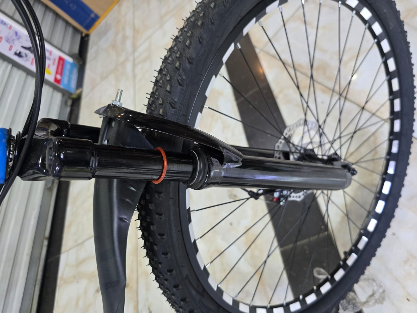 26 Inch Folding Mountain Bike 21 Speed Full Suspension – Dual Disc Brake Blue