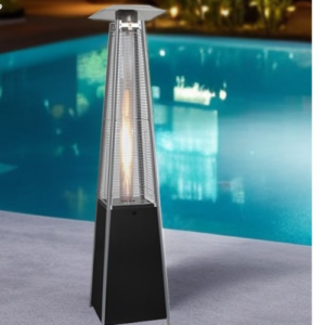 Pyramid Outdoor Patio Gas Heater with Quartz Flame Tube