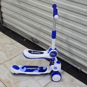 2-in-1 Kids Scooter with Foldable Seat & LED Wheels
