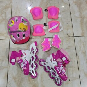 Kids Skates Shoe with Helmet & Guards Size 31–34