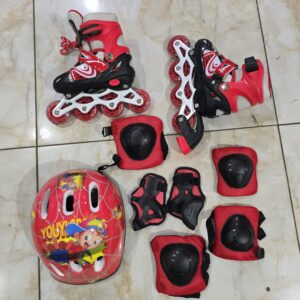 Kids Adjustable Inline Skates Shoe Full Set 31–34