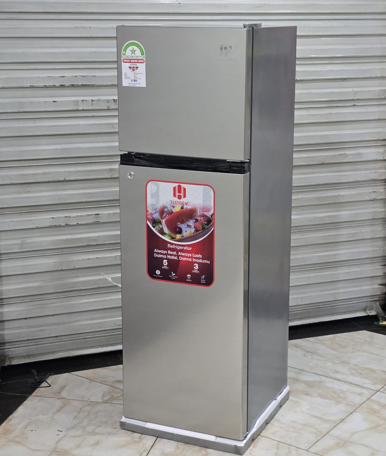 Hanmac 173L Double Door Fridge HFD173L – Silver