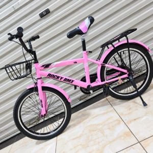 Rocky BMX Kids Bicycle Size 20 Pink with Front Basket & Rear Carrier