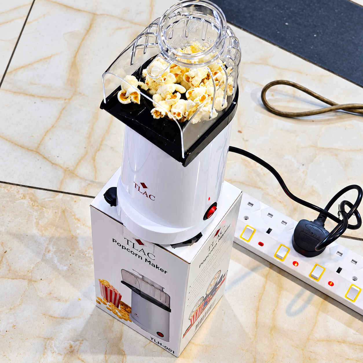TLAC TPM-001 Hot Air Popcorn Maker 60g 700-900W – Oil-Free Electric Popcorn Machine