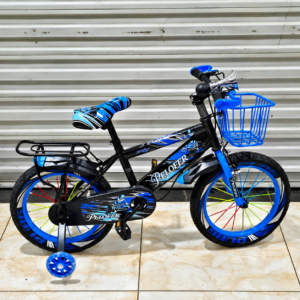 kids bicycle size 16 with training wheels basket and rear carrier