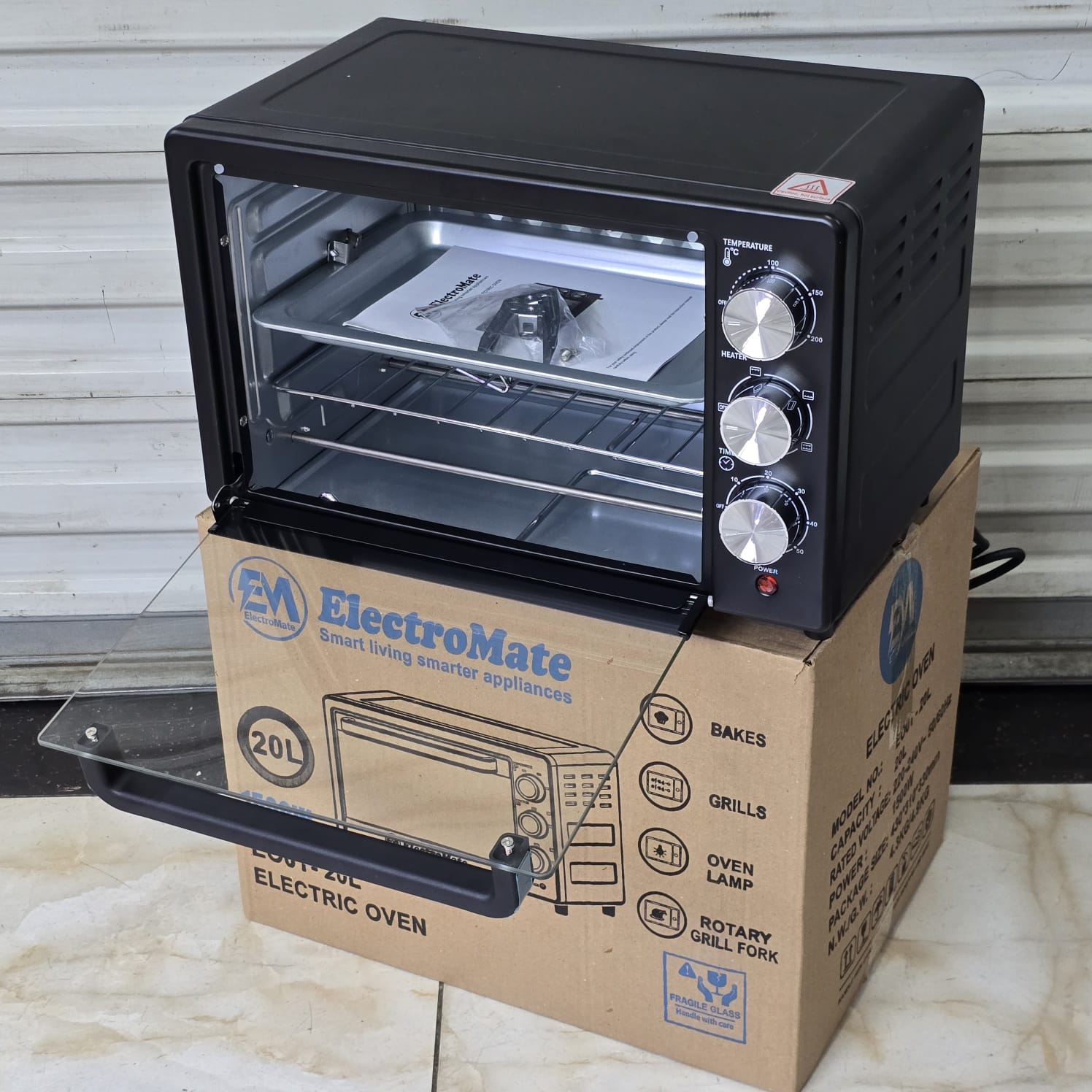 ElectroMate 20L Electric Oven 1500W with Rotisserie & Grill – EO01-20L