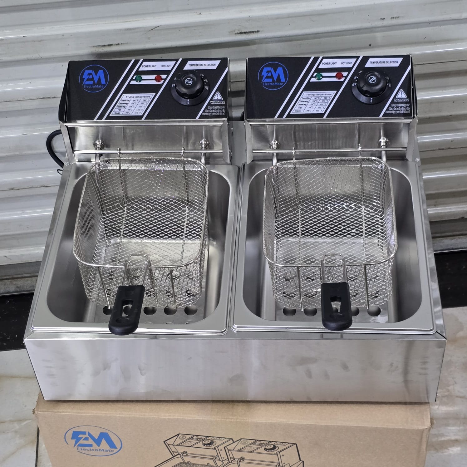 ElectroMate Double Deep Fryer 5KW Stainless Steel Commercial Fryer – EF02